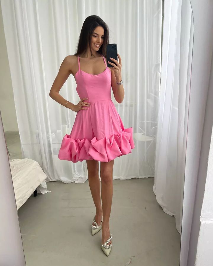 Rose Pleated Camisole Dress Women Elegant Sleeveless Backless Long Dresses Fashion Female Banquet Party Robe Vestido