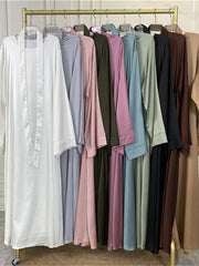 Hoobd Satin Abaya Dubai Turkey Muslim Fashion Hijab Modest Dress Kaftan Islam African Dresses For Women Vestido Robe Musulman De Mode