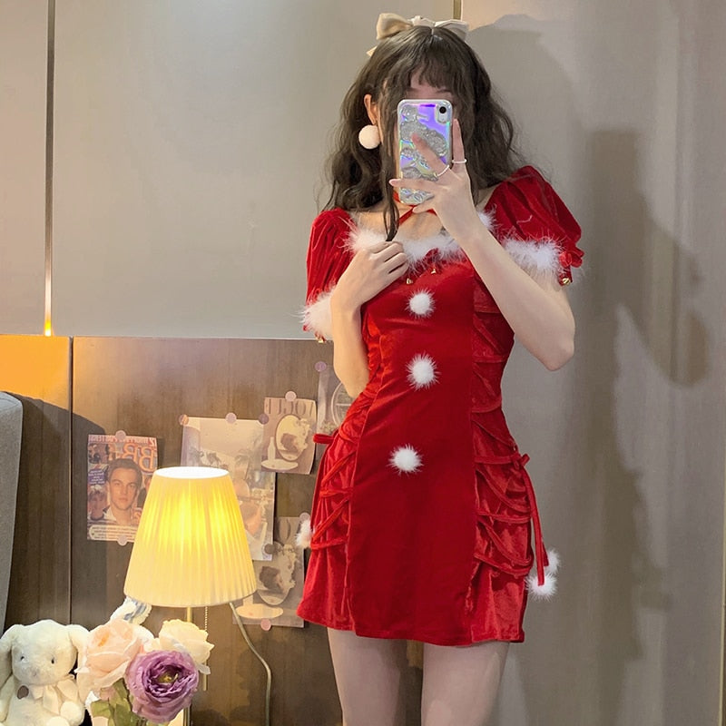 Sexy Red Christmas Party Mini Dresses Women Bodycon Korean Fashion Dress Ladies Winter Designer Casual Dress Dress New Year Hoobd Sexy Red Christmas Party Mini Dresses Women Bodycon Korean Fashion Dress Ladies Winter Designer Casual Dress Dress New Year Hoobd