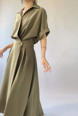 New Spring and Summer French Dress Women's Long-sleeved Retro Temperament Slim Long Skirt Elegant High-end Skirt Party Dress