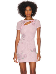 Tie Up Cut Out Mini Dress