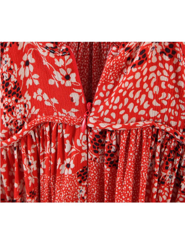 Hoobd Boho Strap Print Dress Woman 2023 Summer Beach Vacation New Sexy Deep V Neck High Waist Backless Mini Dress Female