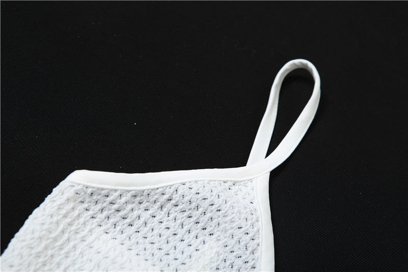 Hoobd Sexy Hollow Out Mini Dress Women Fashion Strap Ruched Bodycon Beach Dresses 2023 Summer White See Through Night Club Outfits