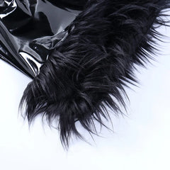 2024 Spring Black PU Leather Feathers Mini Dress for Women Fashion Outfits Sexy Bodycon Dresses Party Club Clothes Prom Vestidos