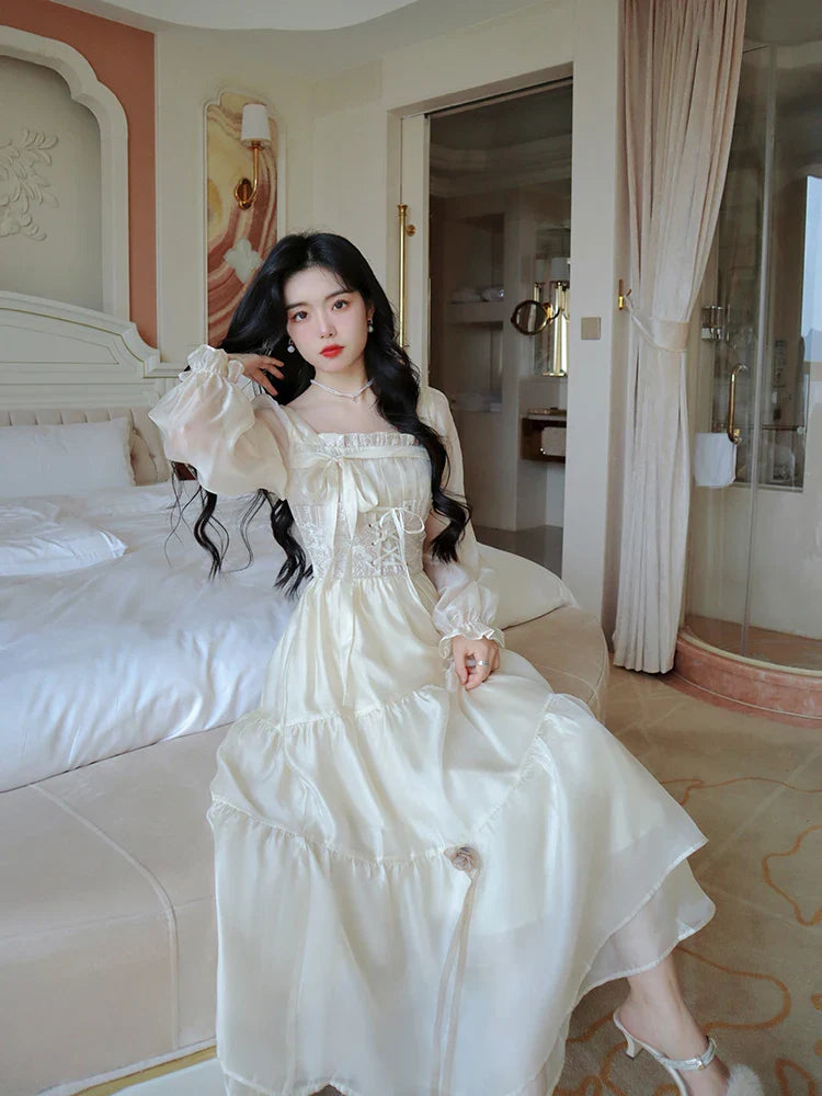 Yellow Sweet Korean Style Fairy Dress French Vintage Elegant Fairy Dre Hoobd Yellow Sweet Korean Style Fairy Dress French Vintage Elegant Fairy Dre Hoobd