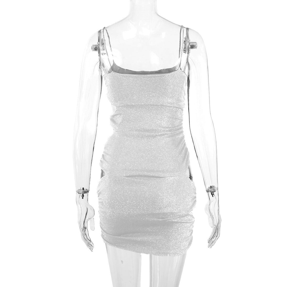 Sexy Black Slip Short Dress Ladies 2023 Summer For Woman Bodycon Dresses Evening Party Tight Mini Dress Silver Wire