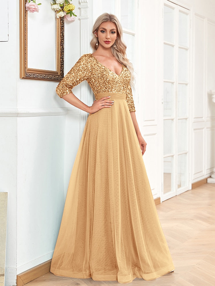 Sexy V-neck Chiffon Evening Dress