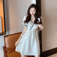 Summer New Light Luxury Stitching Little Black Dress