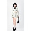 Hoobd2 Piece Dress Sets Women Autumn Office Lady Elegant Crop Jacket Coats + Mini Skirt Causal Chic Korean Fashion Blazers Suits