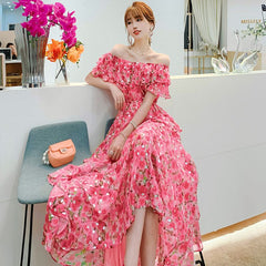 Fashion Sleeveless Dresses Women 2023 New Spring Summer Korean Style Vintage Casual High Waist Print Long Vestidos F16