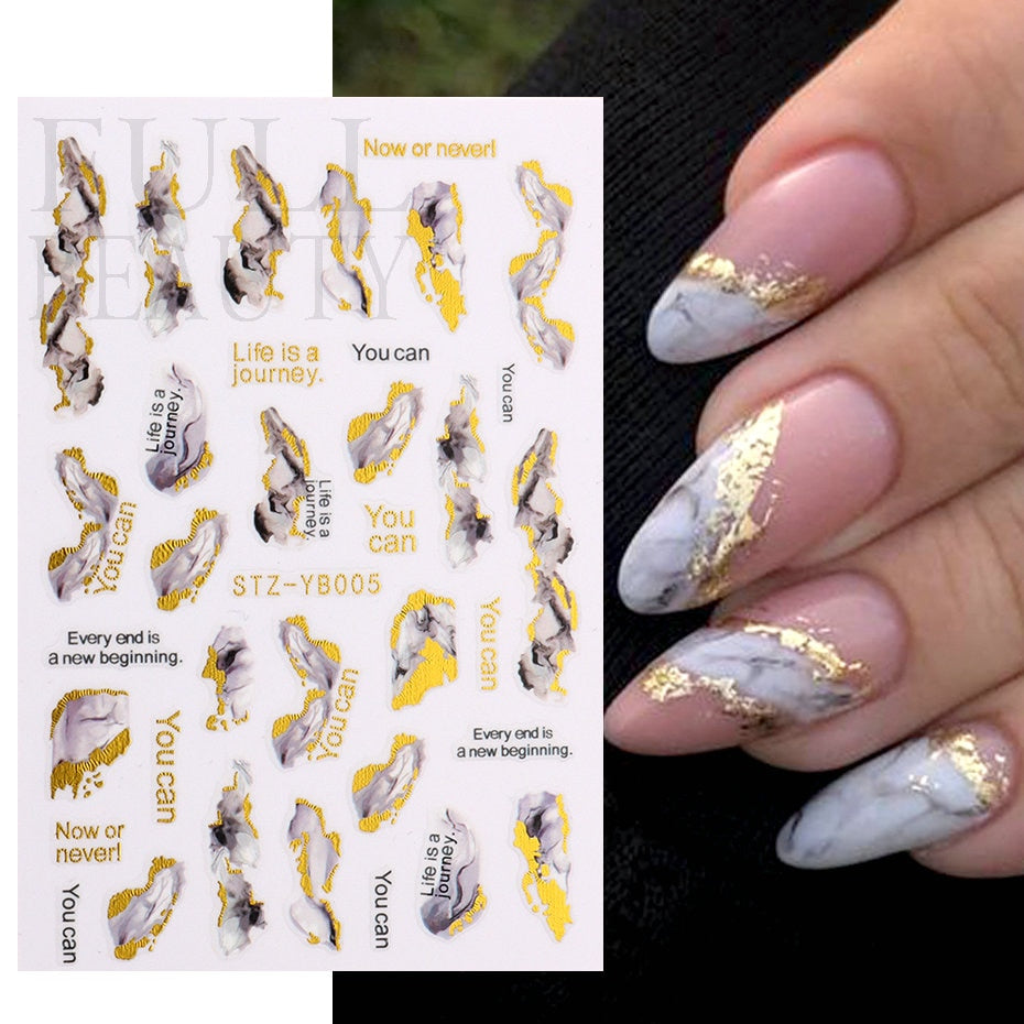 Christmas Nail Sticker 3D Reflective Shiny Glitter Gold Silver Snowflake Elk Bells Decal Slider For Manicure Decoration NLLS-J24