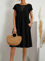 Elegant bodycon sexy cotton Women's dress for women  summer A-line short sleeve boho midi dresses woman robe femme ladies