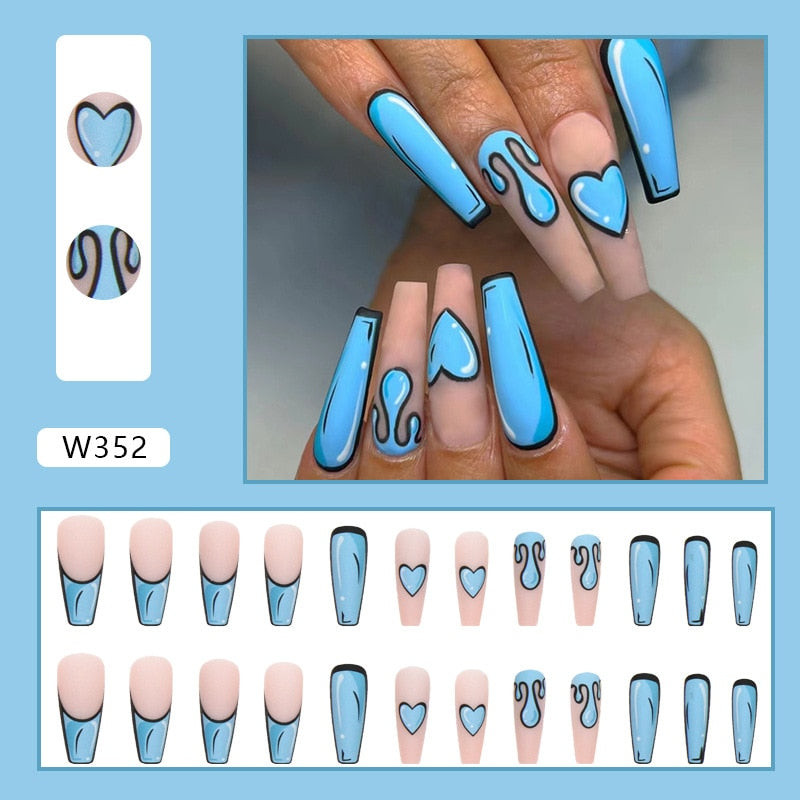 Natural False Nail Tips with French Style 24 pcs Press on Fake Nails for Beauty Salon