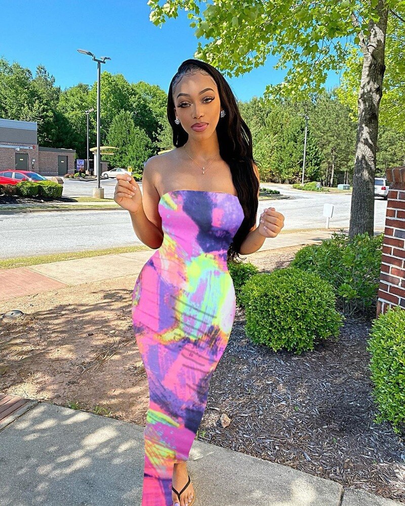 Hoobd Sexy Print Maxi Dresses Ladies Elegant Bodycon Women Dress Vintage Robe Femme Party Bandage Long Dress Woman Clothes Vestidos