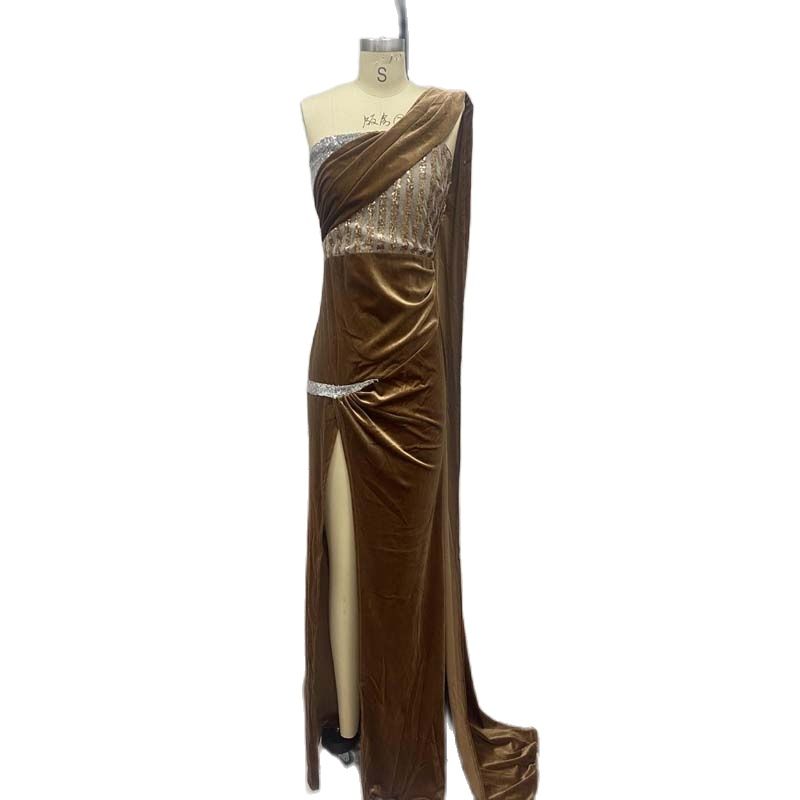 Hoobd2023 Autumn Slim Bodycon Dress Split Gown  Clothing Night Partywear Club Women&#39;s Floor Length Dresses Elegant Vestidos