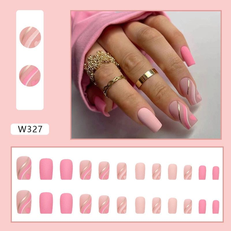 Natural False Nail Tips with French Style 24 pcs Press on Fake Nails for Beauty Salon