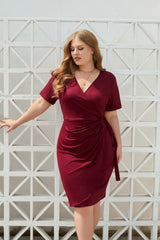 Oversized Women's Clothing, Oversized Solid Color Casual Vacation Dress with Straps, Vacation V-neck Mid Length Dress