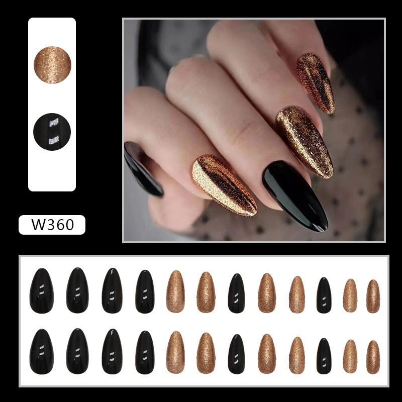 Natural False Nail Tips with French Style 24 pcs Press on Fake Nails for Beauty Salon