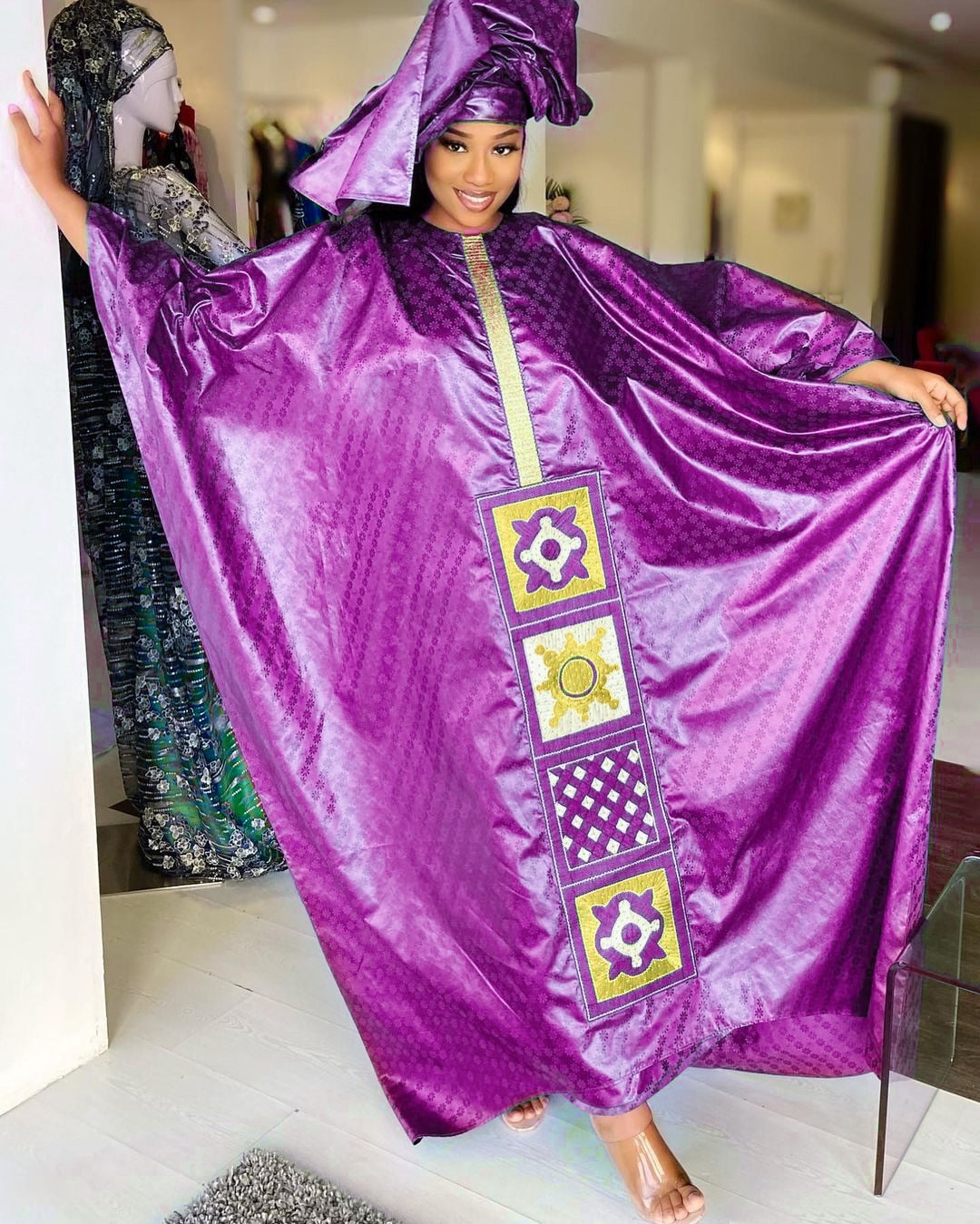 Hoobd Free Style African Dress For Woman Embroidery Design Ladys Clothes Plus Size Dresses For Women
