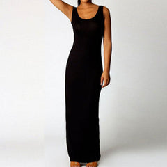 Ladies Solid Slim Beach Maxi Dress
