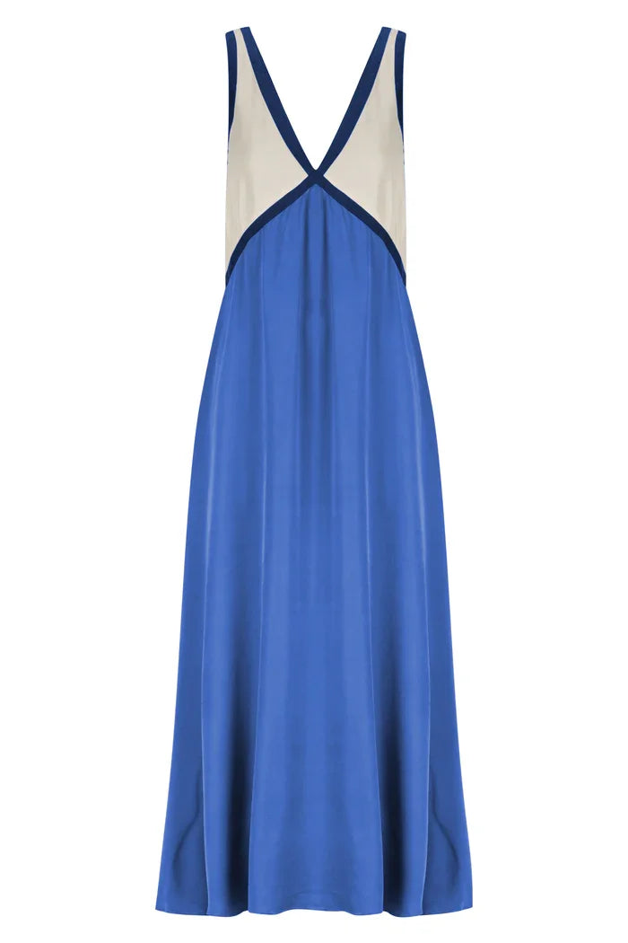 Fashion Patchwork Deep V neck Dress For Women Spring Autumn Female Sleeveless Loose Midi Dresses Elegant Ladies Beach Dress