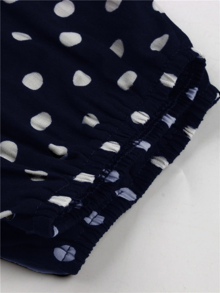 Hoobd Autumn Winter Dot Bandage Dress Women Casual Ruffles V Neck High Waist Slim Print Long Dress New Fashion