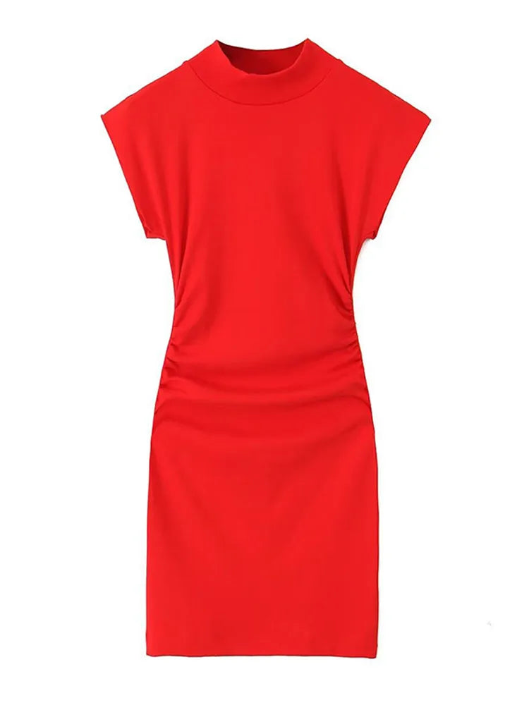 Women Fashion Sexy Midi Dress 2024 Elegant O-Neck Split Sleeveless Slim Dresses Streetwear High Waist Bodycon Vestidos Robes
