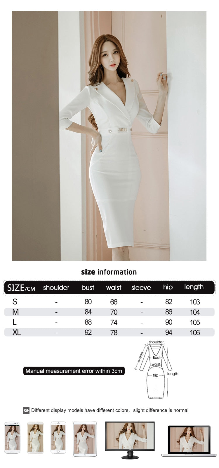 Hoobd Fashion Elegant Women Dress Temperament Vintage Sexy V-Neck Split Midi Party Lady Formal Bodycon Female Lady White Robe Vestidos