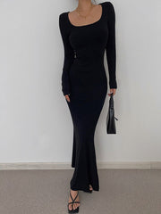 Sexy New Bodycon Women Midi Black Dress