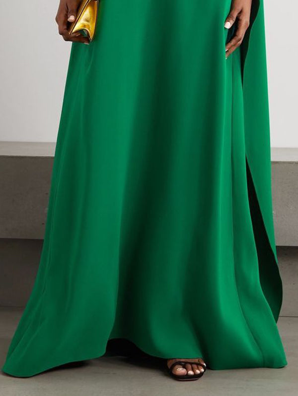 Loose Asymmetric Solid Color Maxi Dresses