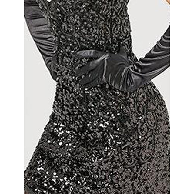 Women's Retro 1920s Fringe Dress Midi Dress Party Holiday Sequins Tassel Fringe Floral V Neck Sleeveless Regular Fit Spring Fall 2023 Black Pink XS S M L