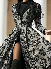 Women's Halloween Dress Party Dress Lace Dress Swing Dress Midi Dress Black Long Sleeve Floral Lace Spring Fall Winter Crew Neck Classic Party Winter Dress 2023 S M L XL XXL