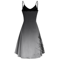 Women's Halloween Dress Retro 1950s Vintage Dress Midi Dress Holiday Sequins Backless Tree Spaghetti Strap Sleeveless Regular Fit Spring Fall 2023 Dark Gray Gray M L XL XXL