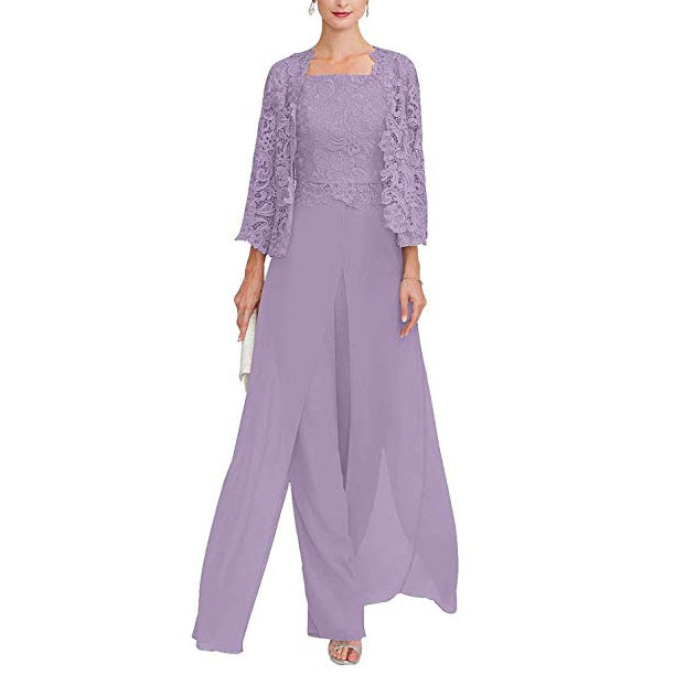 Hoobd Elegant Mother of The Bride/Groom Pant Made In Chiffon And Lace