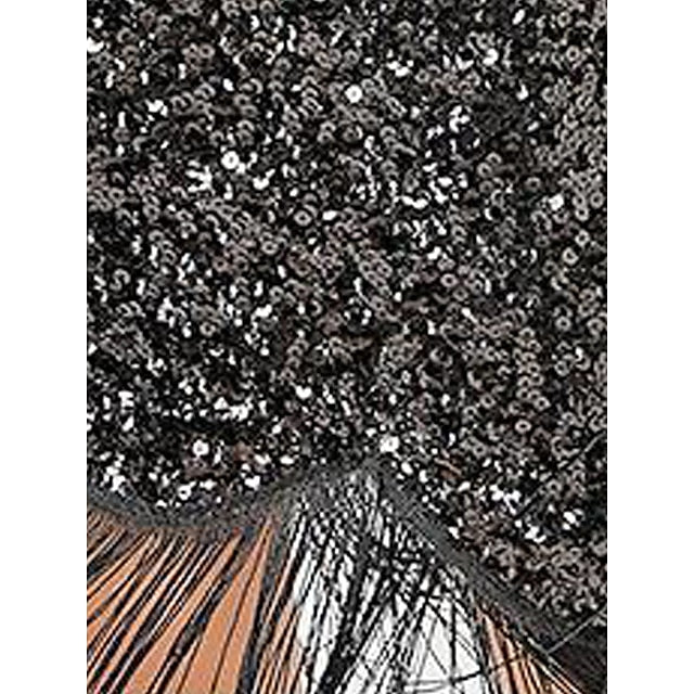 Women's Retro 1920s Fringe Dress Midi Dress Party Holiday Sequins Tassel Fringe Floral V Neck Sleeveless Regular Fit Spring Fall 2023 Black Pink XS S M L
