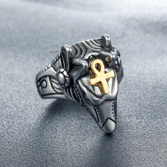 Guardian God Anubis Titanium Steel Ring for Men