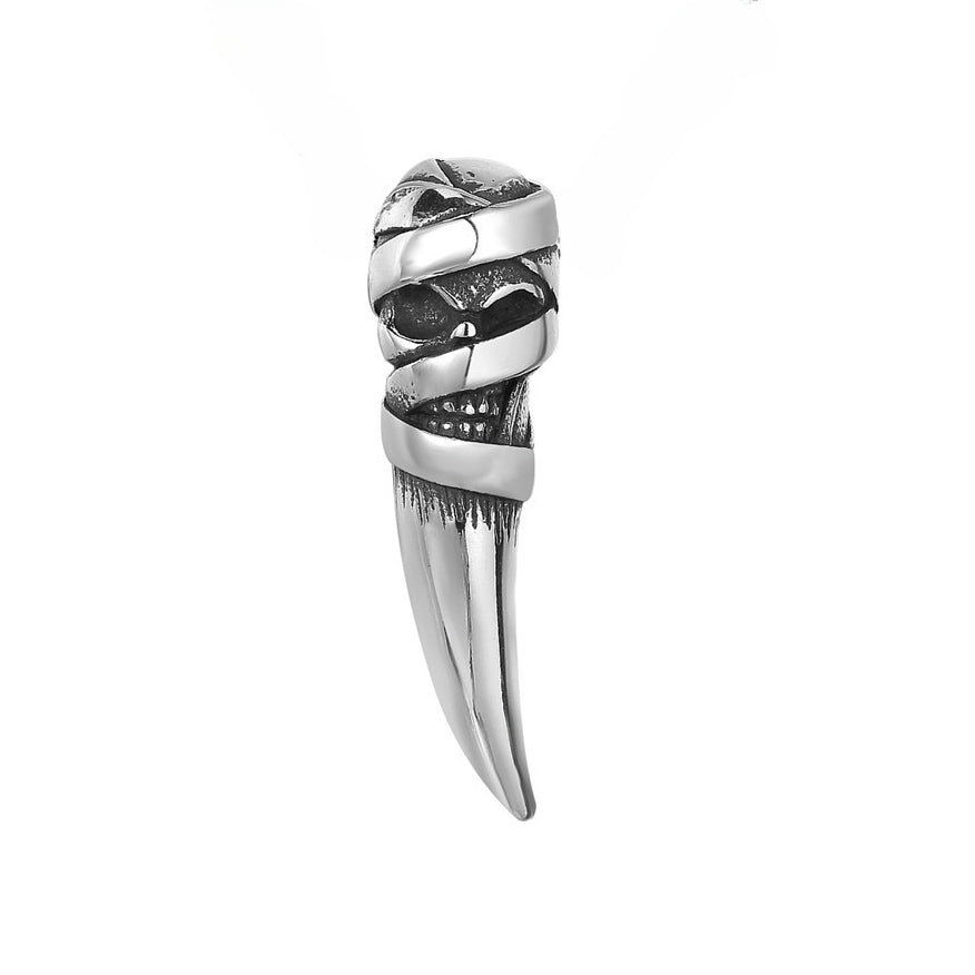 Halloween Bandage Skull Sharp Angle Titanium Steel Pendant for Men