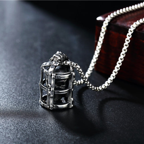 Halloween Prison Skull Head Titanium Steel Pendant for Men