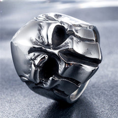 Halloween Spartan Helmet Skull Titanium Steel Ring for Men