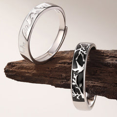 Bird and Fish Silver Couple Ring for Women