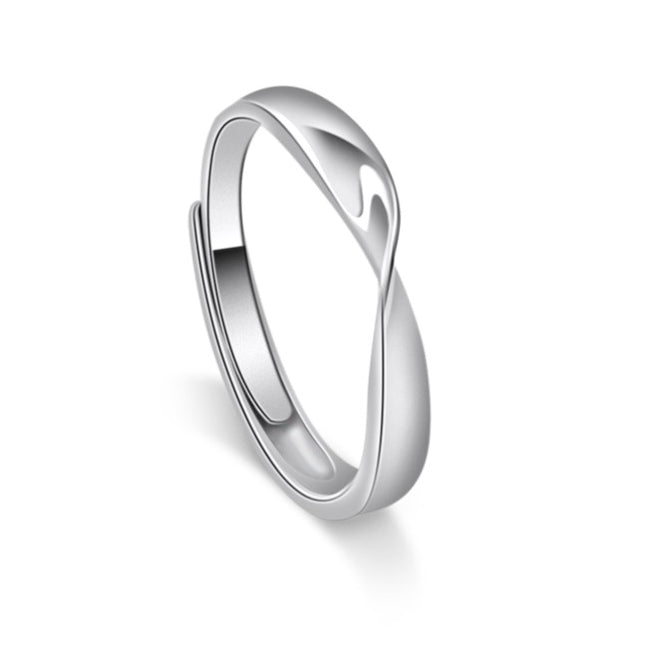 Mobius Series Simple Silver Couple Ring for Women