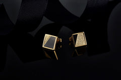 Square Black Enamel Stud Earrings