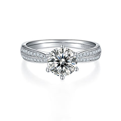 Cathedral 1.5Carat Round Moissanite Ring