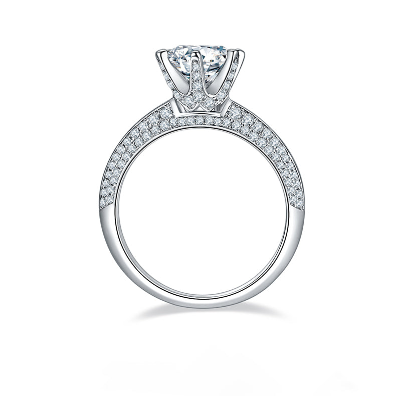 1.5Carat Round Moissanite Cathedral Ring