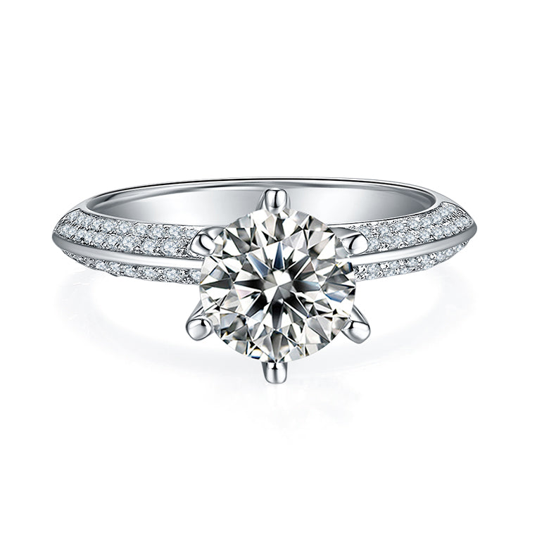 1.5Carat Round Moissanite Cathedral Ring