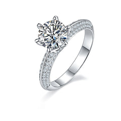 1.5Carat Round Moissanite Cathedral Ring