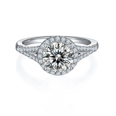 Halo 1.5Carat Moissanite Engagement Ring