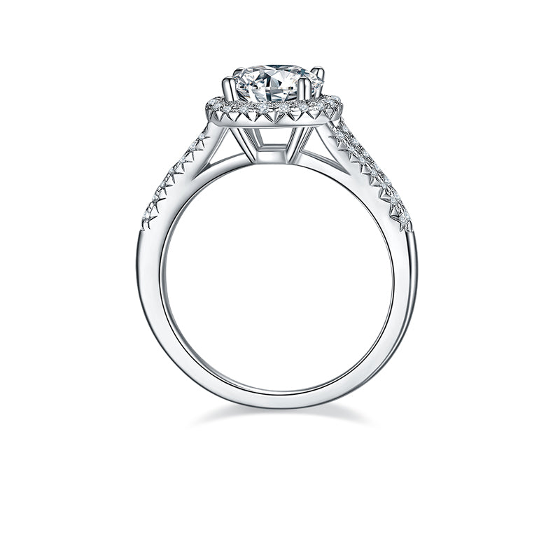 Halo 1.5Carat Moissanite Engagement Ring