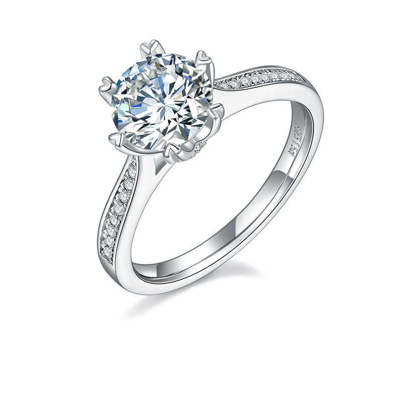 Heart Prongs 1.5Carat Moissanite Engagement Ring