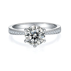 Cathedral 1.5Carat Moissanite Engagement Ring